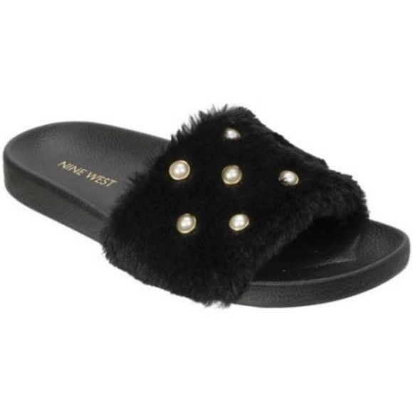 Nine West Shoes - Nine West Womens Black Sheslides Slippers Sz M